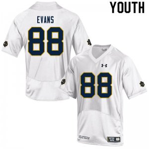 Notre Dame Fighting Irish Youth Mitchell Evans #88 White Under Armour Authentic Stitched College NCAA Football Jersey BBX4199LH